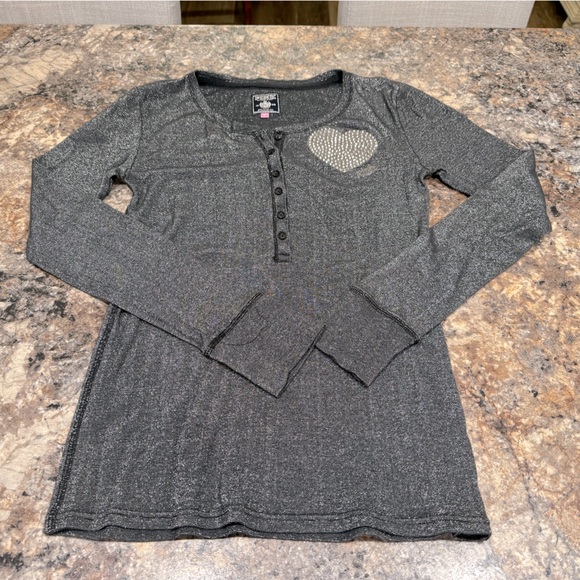 Women’s PINK metallic long sleeve shirt - Picture 1 of 5